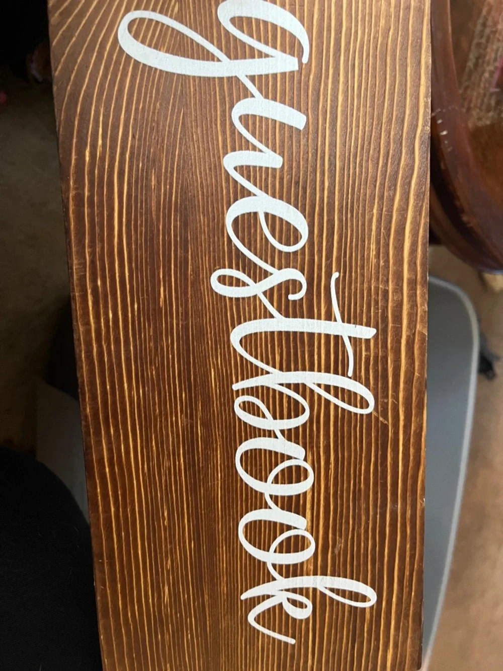 Rustic Wood Sign with White Script - Picture 3 of 3